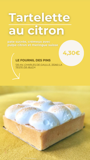 Tartelette au citron du Fournil des pins à La Teste Tartelette au citron du Fournil des pins à La Teste