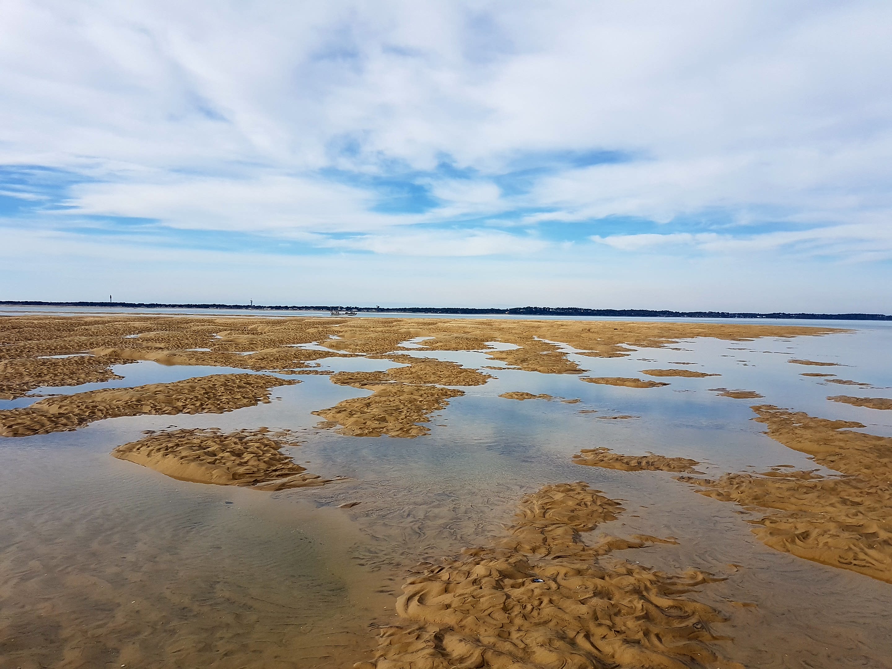 Banc de sable de Pereire à marée montante