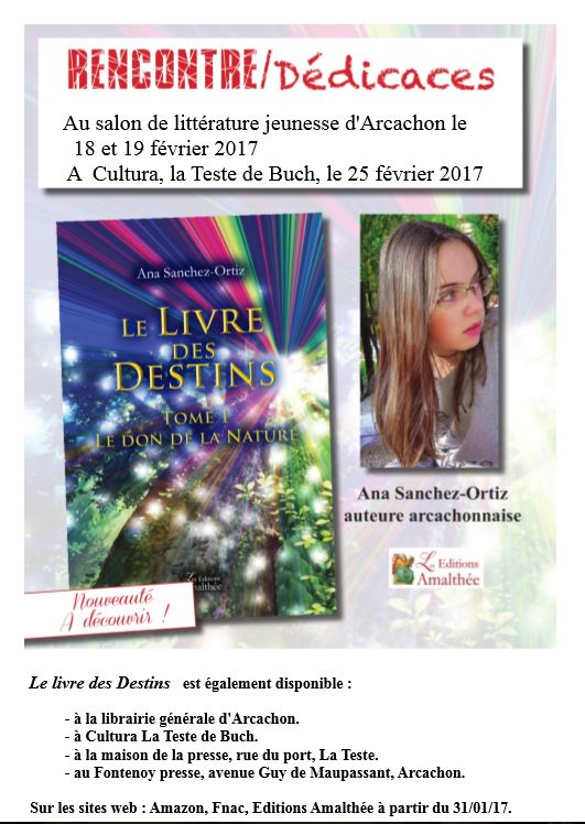 ANA SANCHEZ ORTIZ, cette arcachonnaise de 17 ans qui dédicacera son livre au salon de littérature de jeunesse