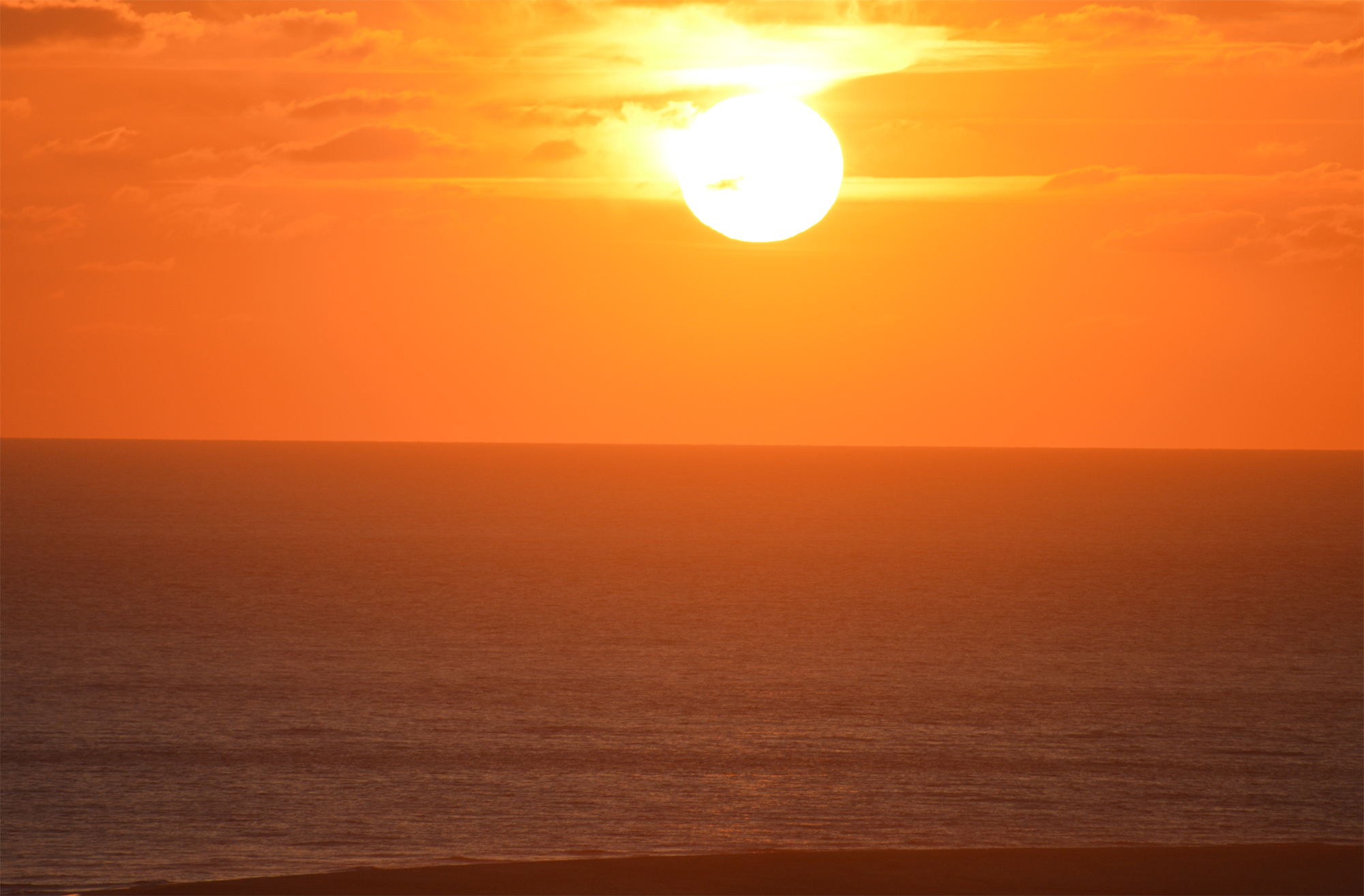 Coucher de soleil sur l'océan Atlantique