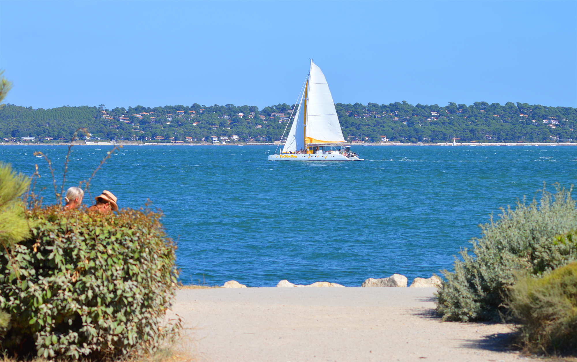 Bateau, bassin et plage