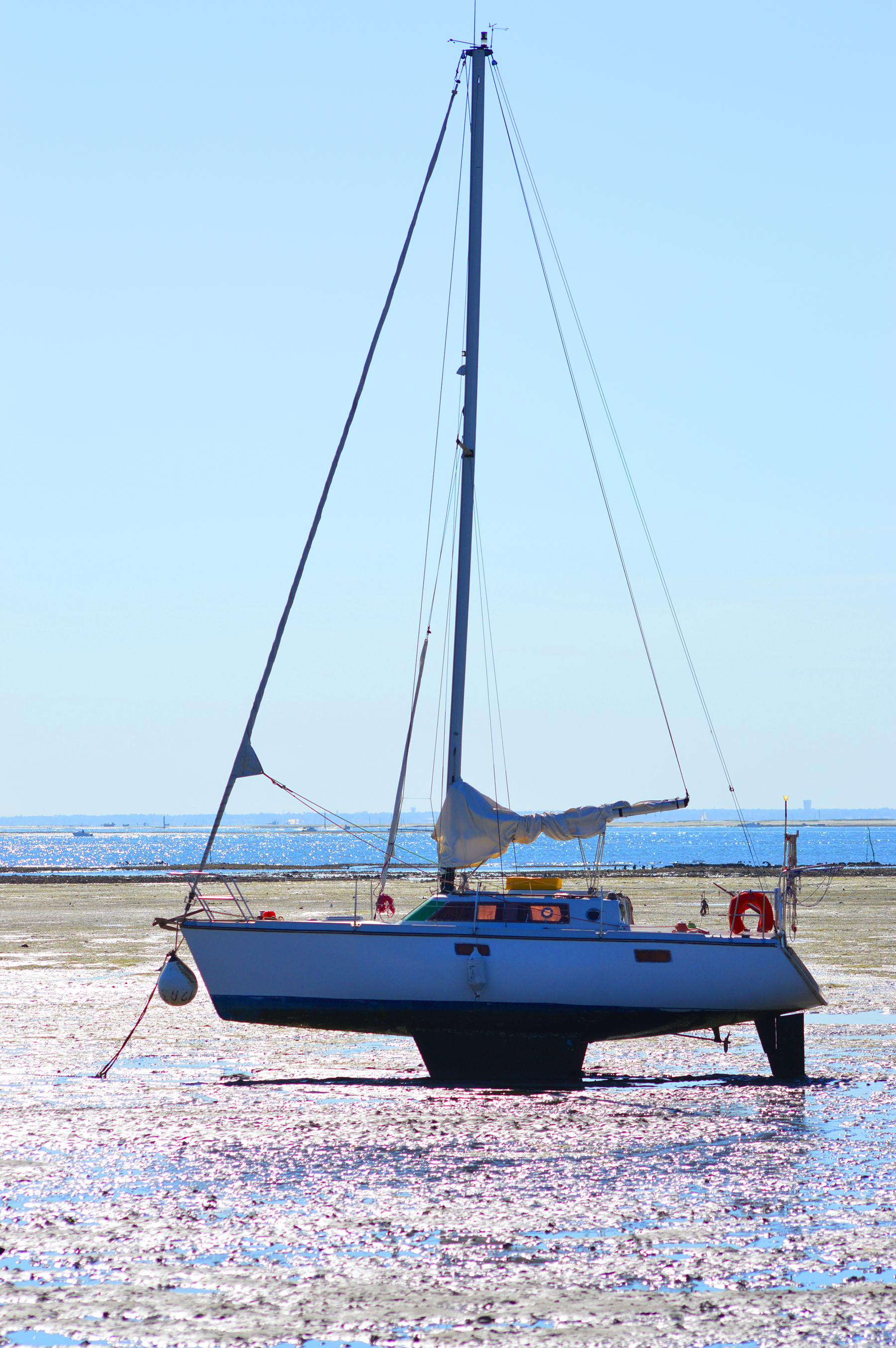 Bateau sur quille sur le Bassin d'Arcachon