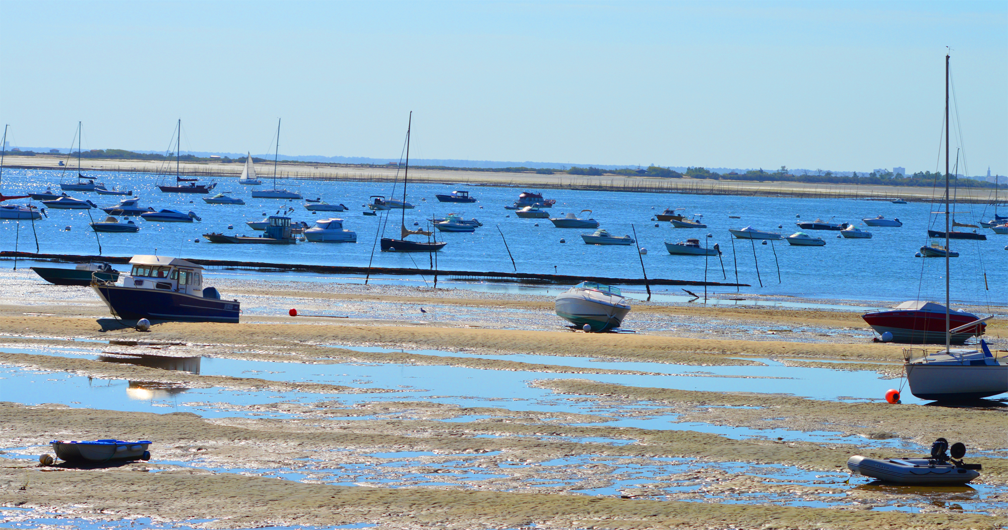 Marée descendante sur le Bassin d' Arcachon