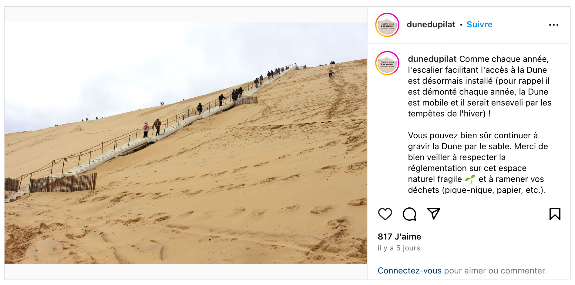 Escalier dune du Pilat 2024
