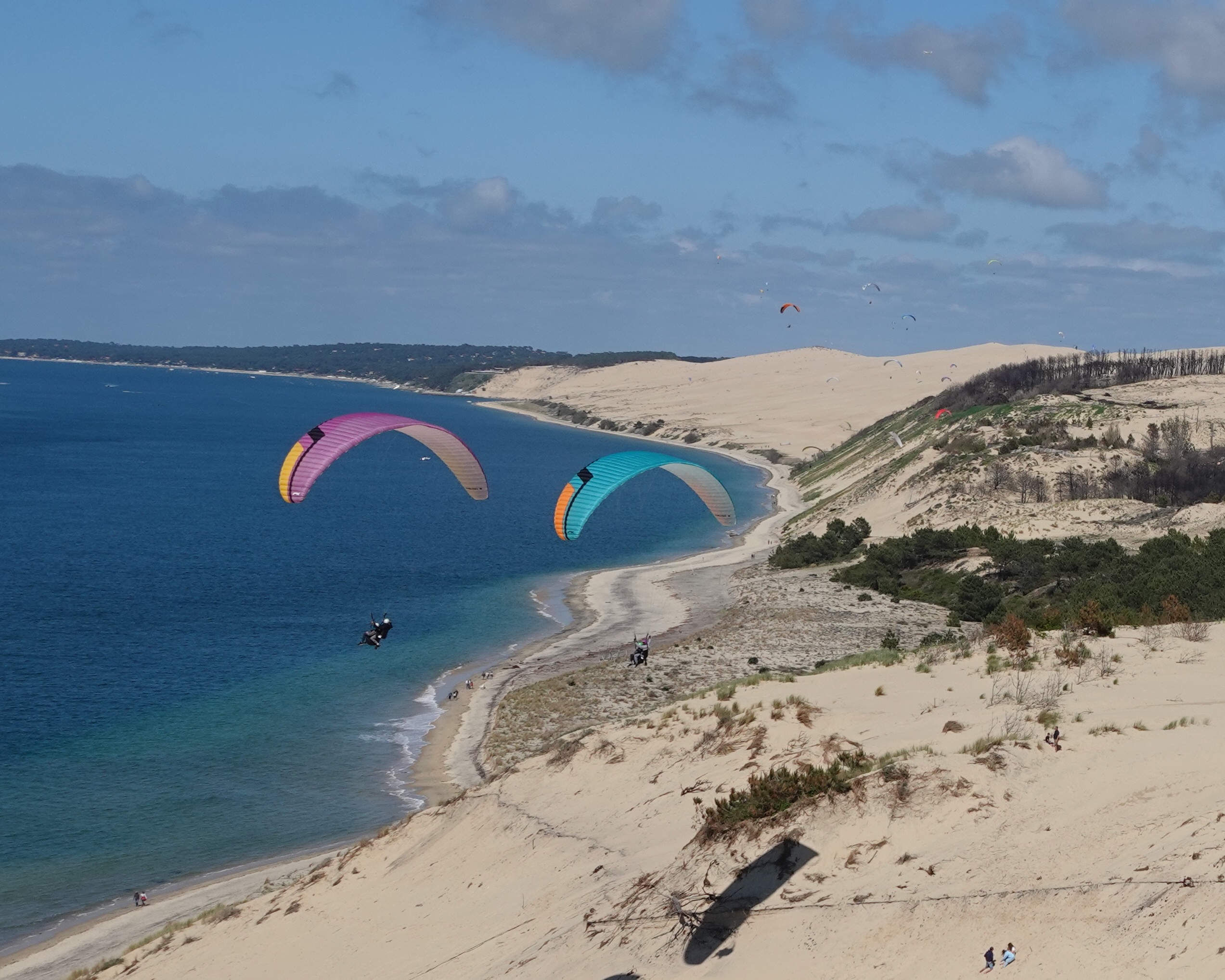 La meilleure météo pour faire du parapente sur la dune du Pyla @photo Dune Parapente