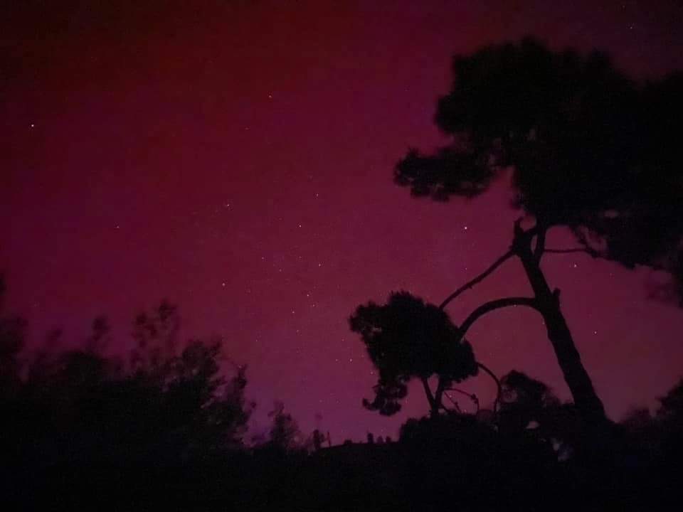 Aurore boréale sur le bassin d’Arcachon