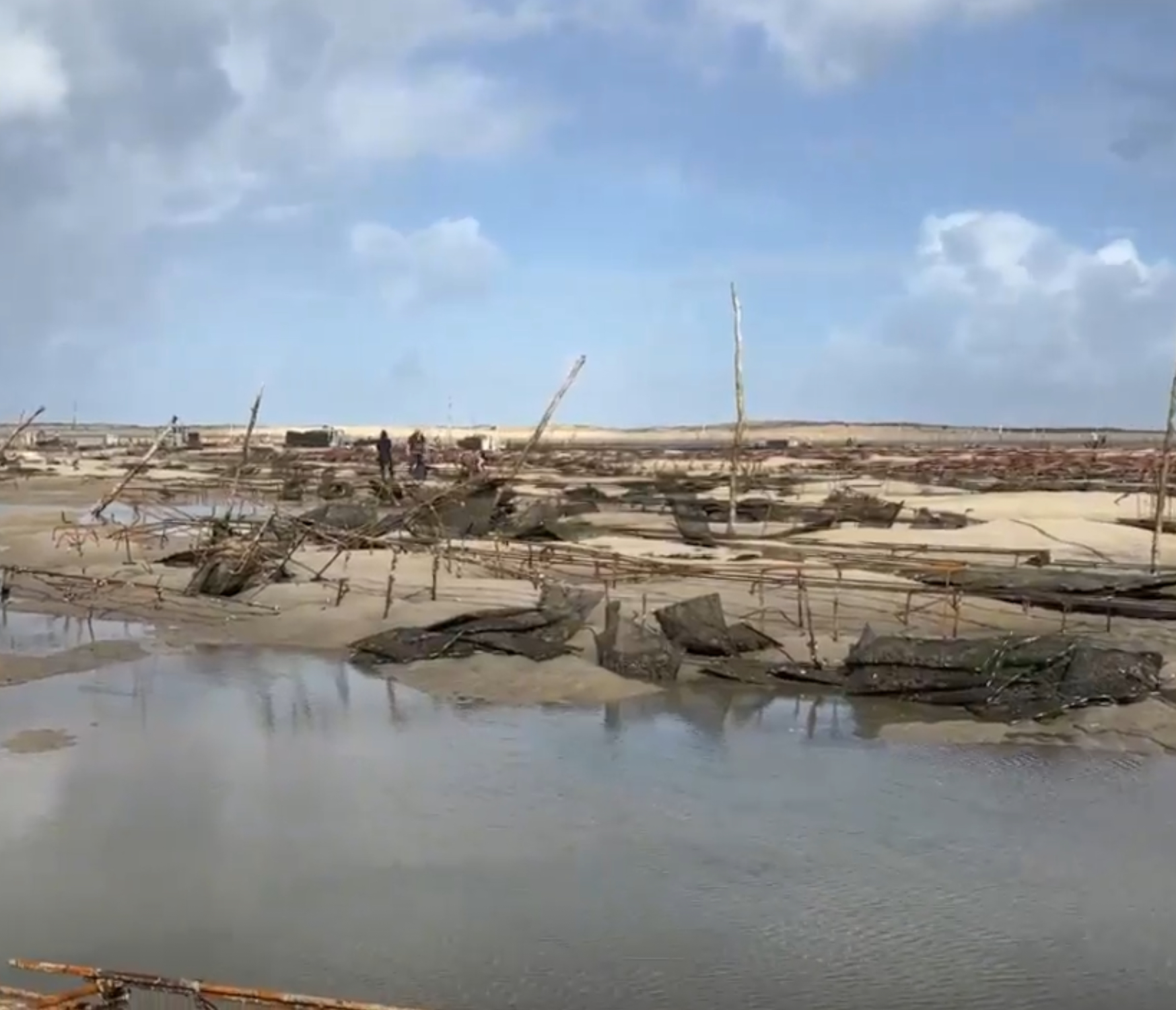 Image du banc d’arguin après les tempêtes de cet hiver