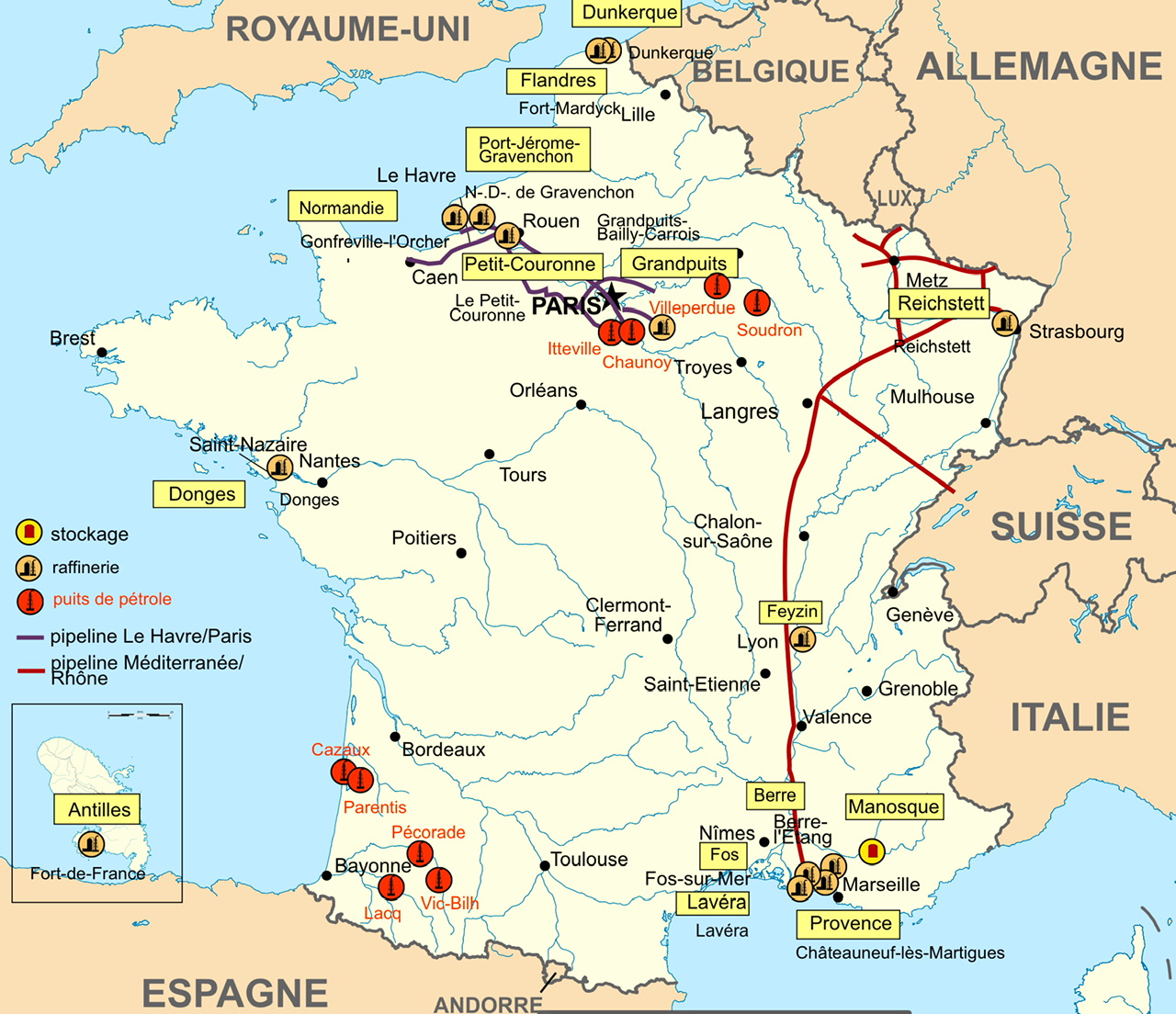 Sites de forage en France
