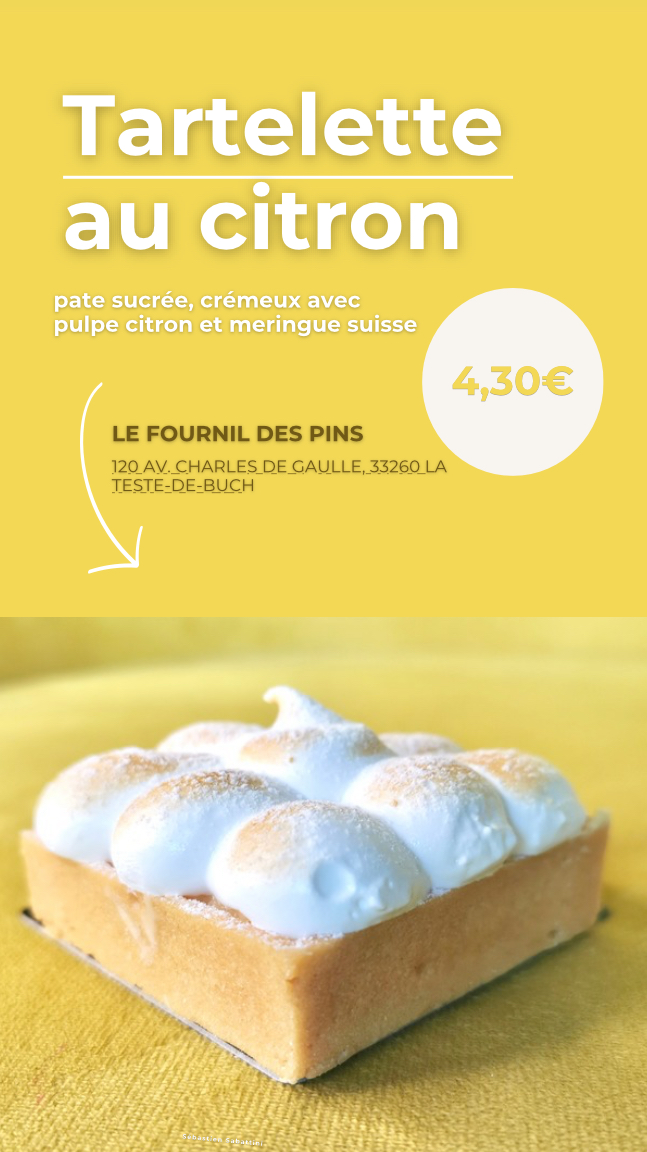 Tartelette au citron du Fournil des pins à La Teste