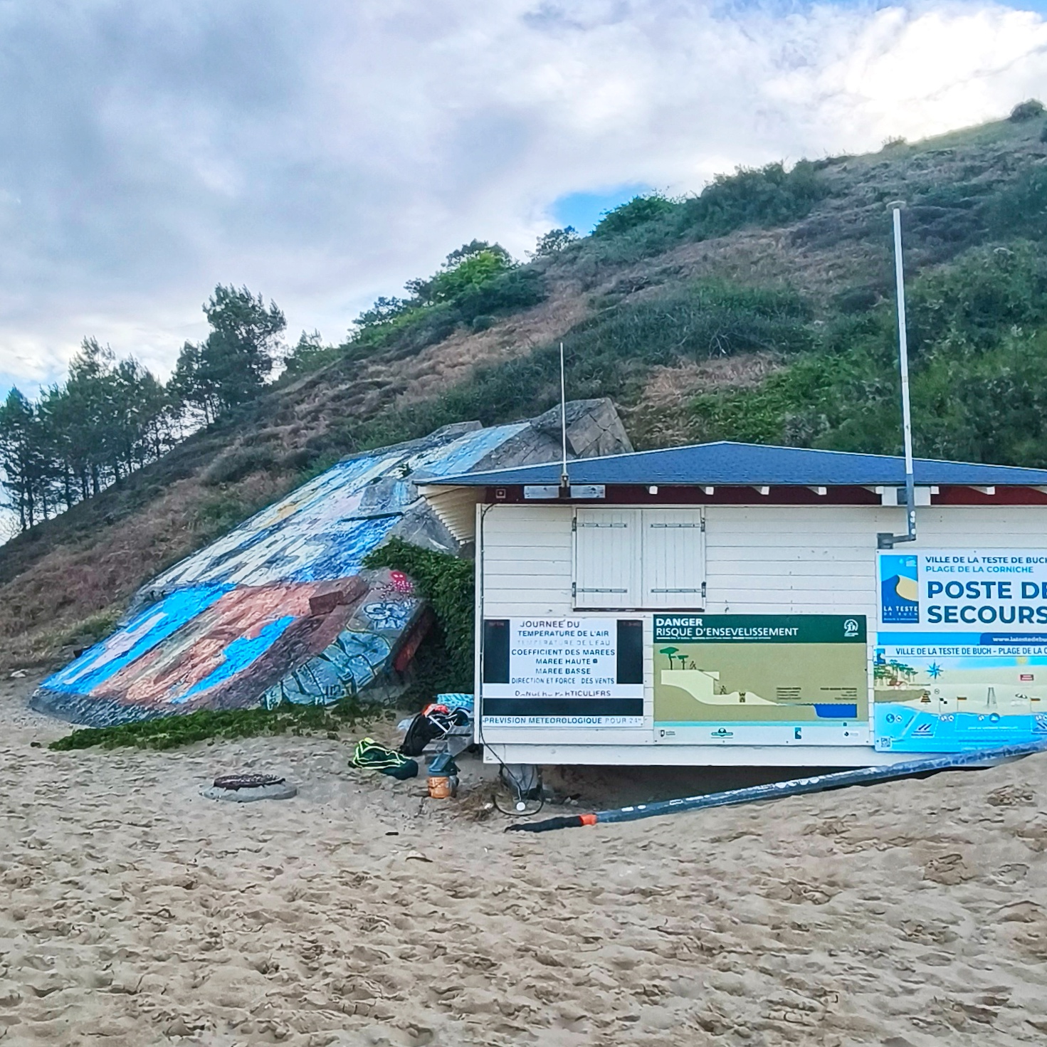 Blockhaus ayant glissé jusqu’en bas