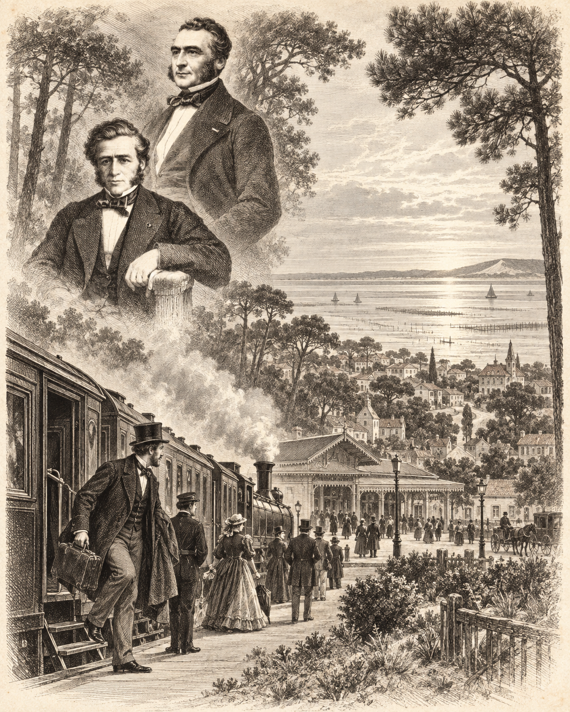 Arrivée du train à Arcachon