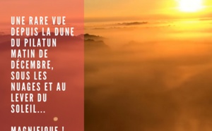 Splendide vue depuis la Dune du Pilat au lever du soleil Splendide vue depuis la Dune du Pilat au lever du soleil