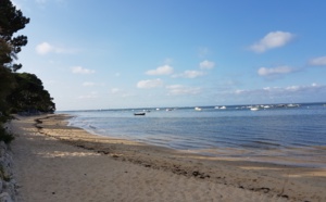 Vidéo du bassin d' Arcachon depuis une plage de Taussat