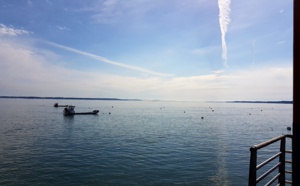 Voir le bassin depuis la jetée de grand Piquey