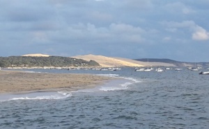 Vue du Moulleau lorsque le temps se gâte sur le Bassin d'Arcachon