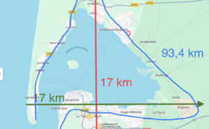 Quelle est la longueur du bassin d'Arcachon ?