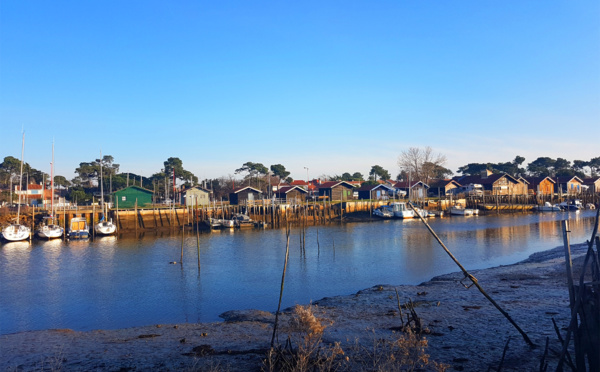 Vue depuis le Port de la Hume à Gujan-Mestras