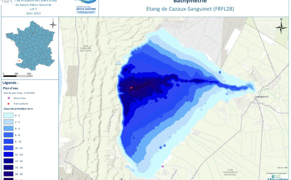 Quelle est la profondeur du lac de Cazaux ?