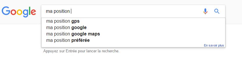 Ma position sur Google
